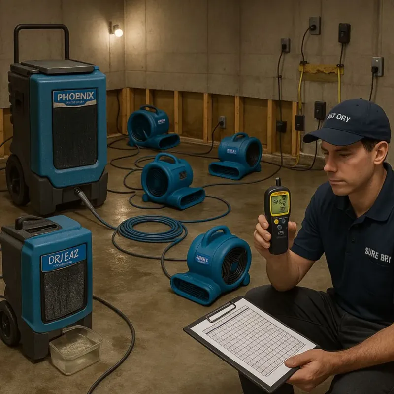 Structural Drying and Dehumidification process in Revere, MA